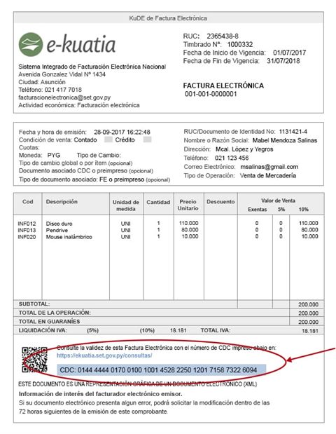 Ejemplo de KuDE de factura electrónica